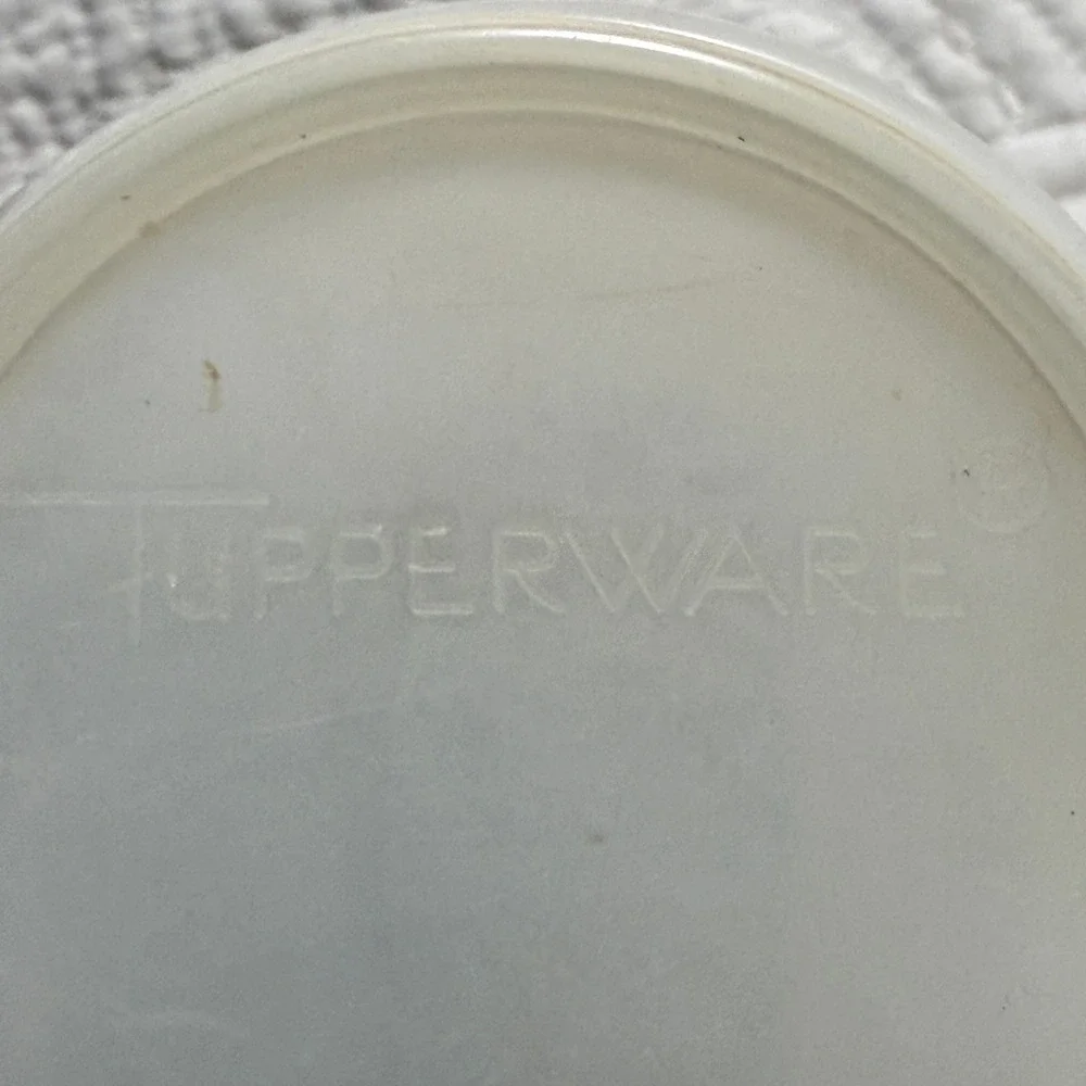 Tupperware Modular Mate Container Vintage Clear White Oval Flip Top‎ Pour Spout